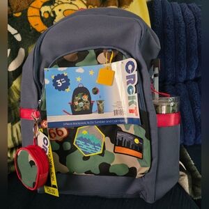 Creative Kids Camo Backpack With Straw and Cup Set - Blue and Green